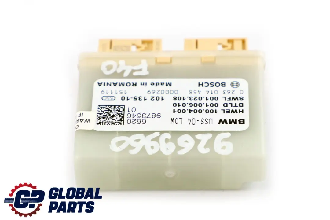 Parking Control Module Unit USS ECU LOW 9873546 to BMW F40 with Part number 9269960 BMW F40 Parking Control Module Unit USS ECU LOW 9873546 - SKU 9269960 - Part number 9269960