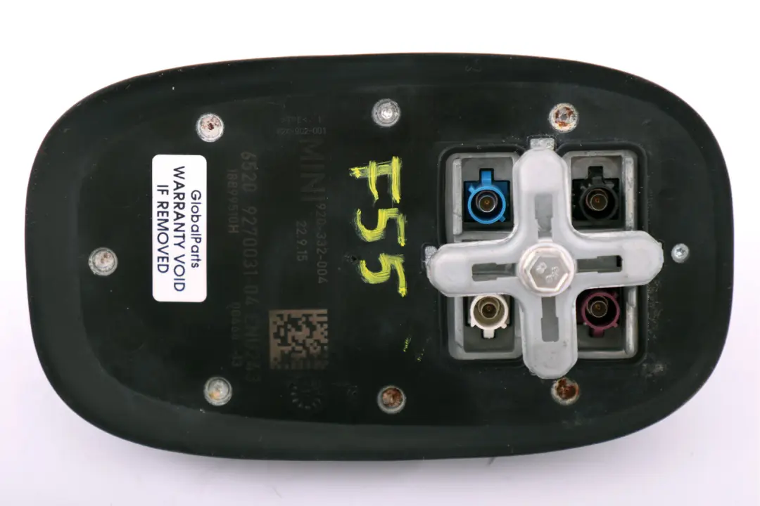 Unidad Base Antena Techo FM/GPS/TEL/DAB para Mini Cooper F55 F56 con número de pieza 9270031 Mini Cooper F55 F56 Unidad Base Antena Techo FM/GPS/TEL/DAB - SKU 9270031 - Número de pieza 9270031