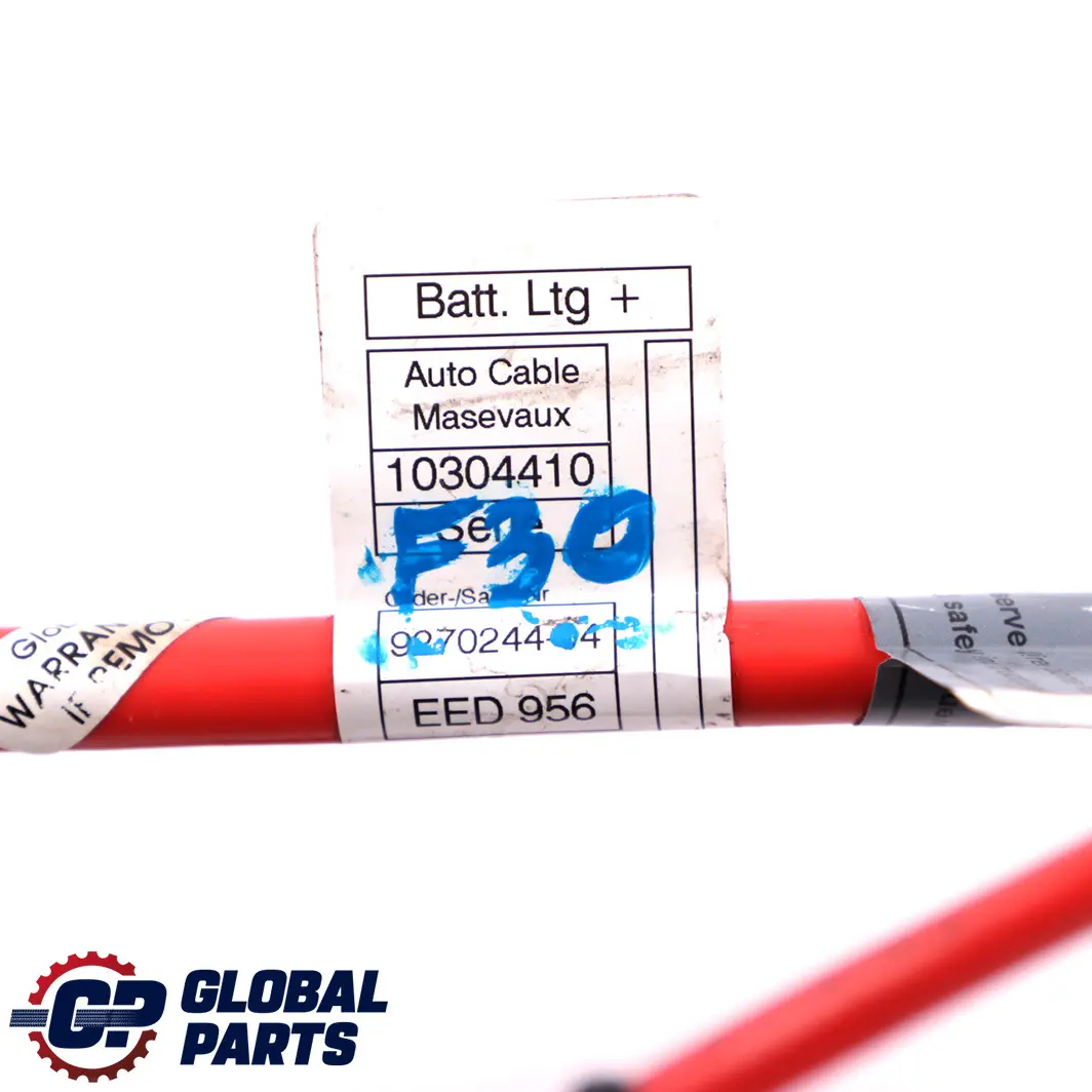 Positive Plus Battery Lead Cable to BMW 3 Series F30 Hybrid 330e with Part number 9270244 BMW 3 Series F30 Hybrid 330e Positive Plus Battery Lead Cable - SKU 9270244 - Part number 9270244