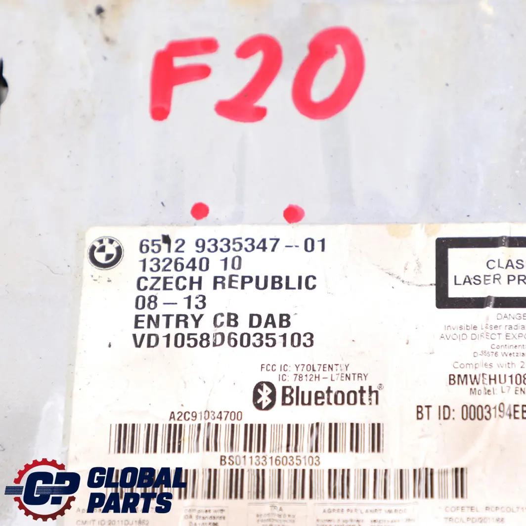 BMW 1 3 4 er F20 F21 F30 F31 F32 Radio Professional CD DAB - SKU 9270365 - Teilenummer 9299268