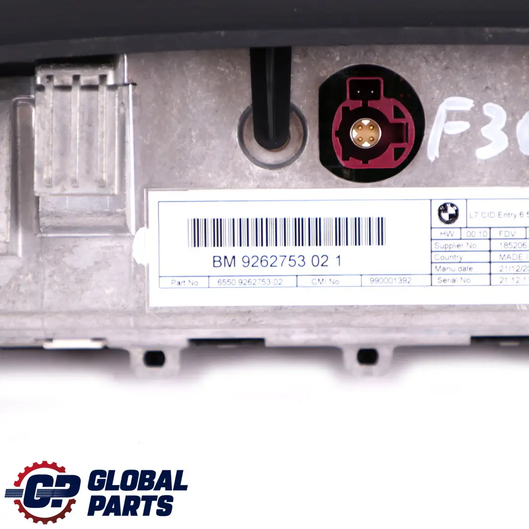 Pantalla De Información Central BMW F30 F31 F80 M3 Tablero 6,5" para con número de pieza 9270393 Pantalla De Información Central BMW F30 F31 F80 M3 Tablero 6,5" - SKU 9270393 - Número de pieza 9270393