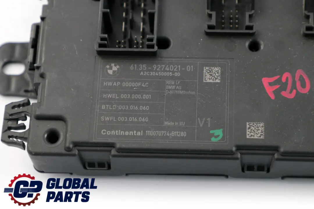 BMW F20 F21 F30 F31 F32 Body Control Unit Module REM - SKU 9274021 - Part number 9274021