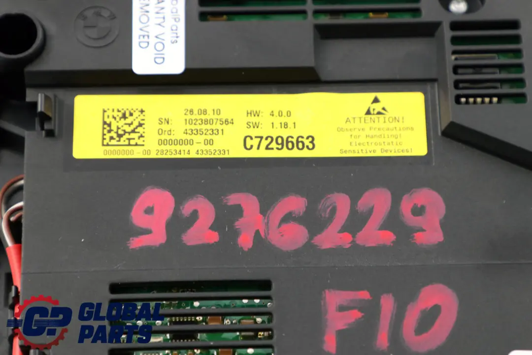 Funktionszentrum Dach für BMW F10 F11 mit Teilenummer 9276229 BMW F10 F11 Funktionszentrum Dach - SKU 9276229 - Teilenummer 9276229