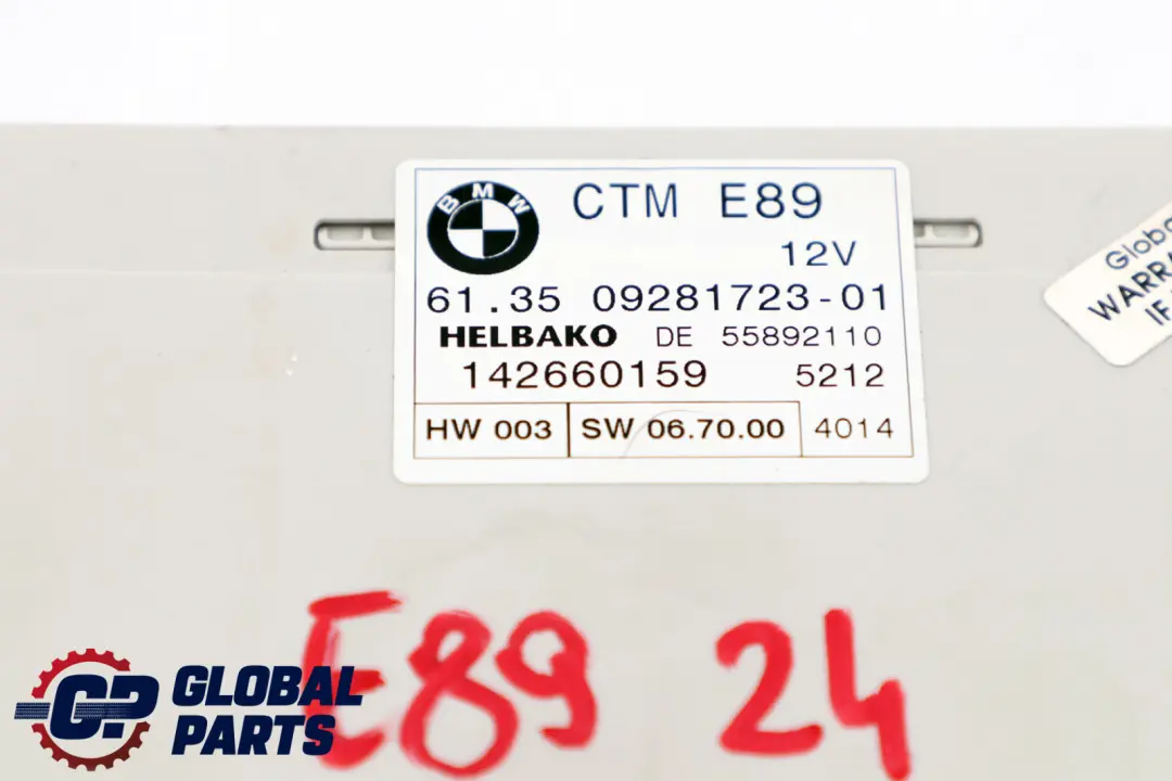 Top Module CTM 0 to BMW Z4 Series E89 Roadster Cabrio Convertible with Part number 9281723 BMW Z4 Series E89 Roadster Cabrio Convertible Top Module CTM 0 - SKU 9281723 - Part number 9281723