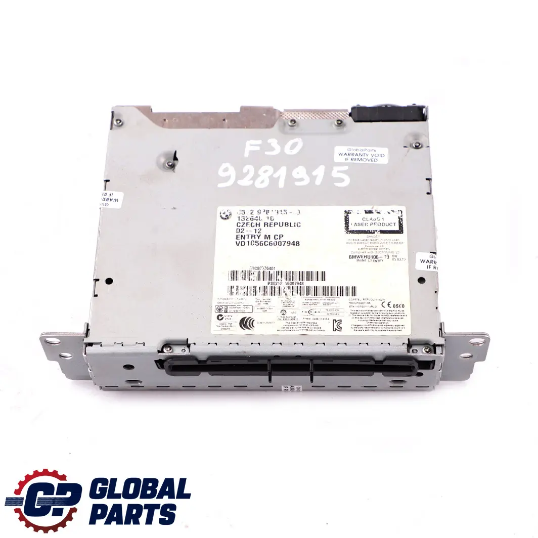 BMW 3 Series F30 F31 Radio Professional CD Player 6512 - SKU 9281915 - Part number 9281915