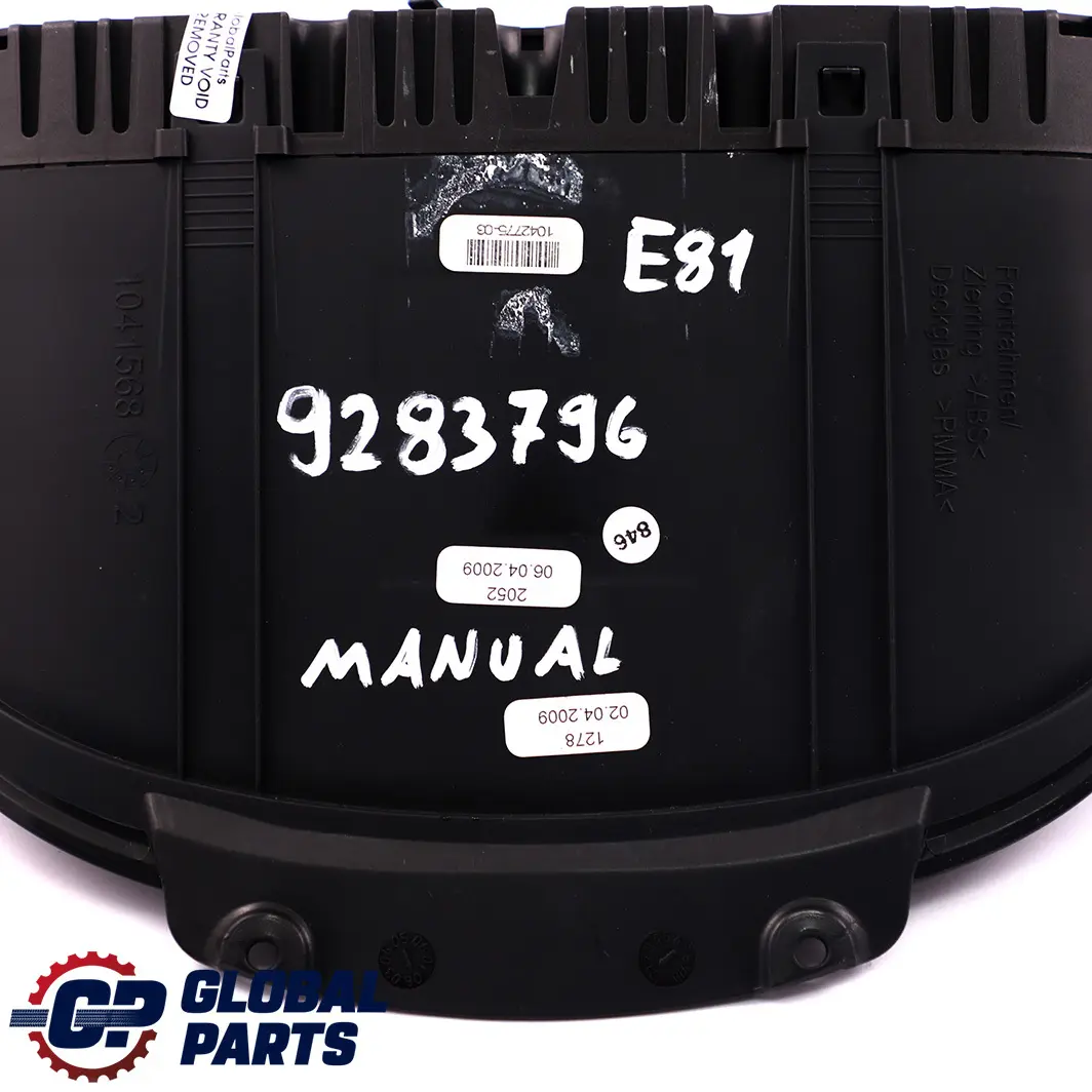 BMW 1 E81 E87 LCI 120i N43 Instrument Cluster Speedo Clocks Manual - SKU 9283796 - Part number 9283796