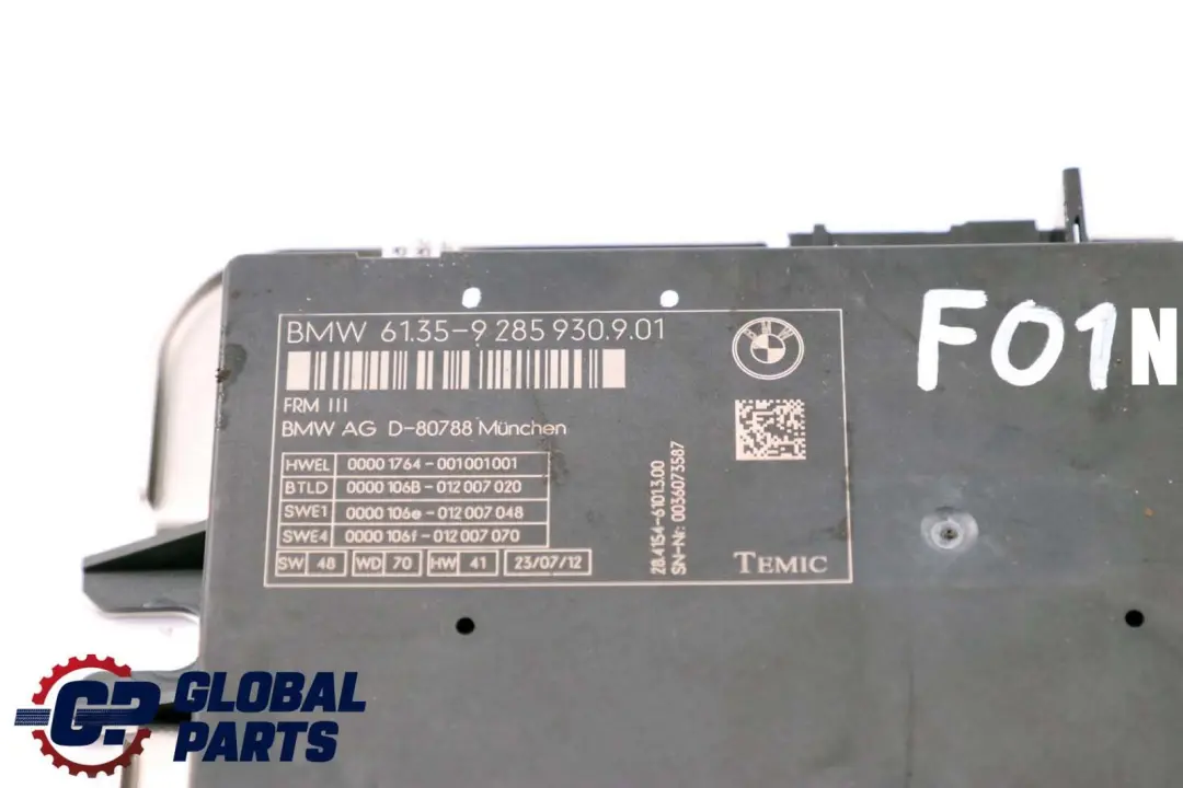 Facelift Fußraummodul LED TEMIC FRM III Modul für BMW F01 LCI mit Teilenummer 9285930 BMW F01 LCI Facelift Fußraummodul LED TEMIC FRM III Modul - SKU 9285930 - Teilenummer 9285930