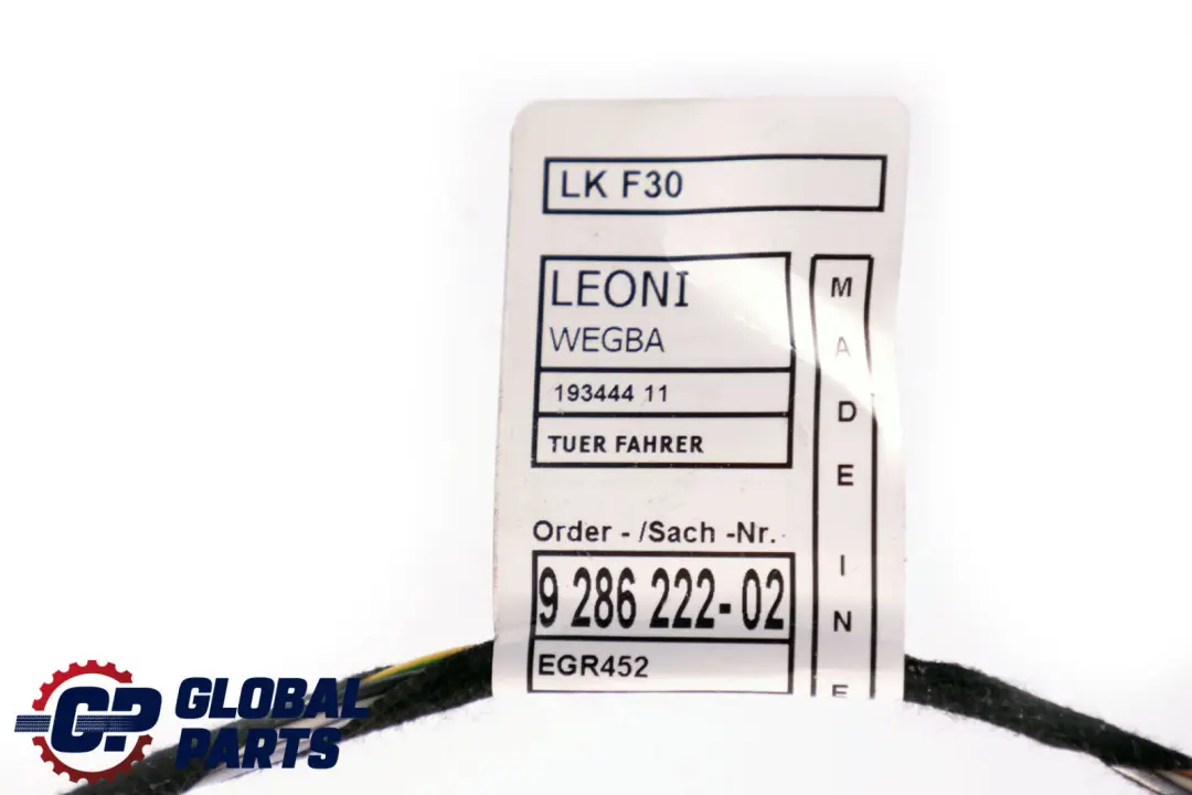 BMW 3 Series F30 F31 Cable Harness Loom Door Driver Side Wiring Set - SKU 9286222 - Part number 9286222