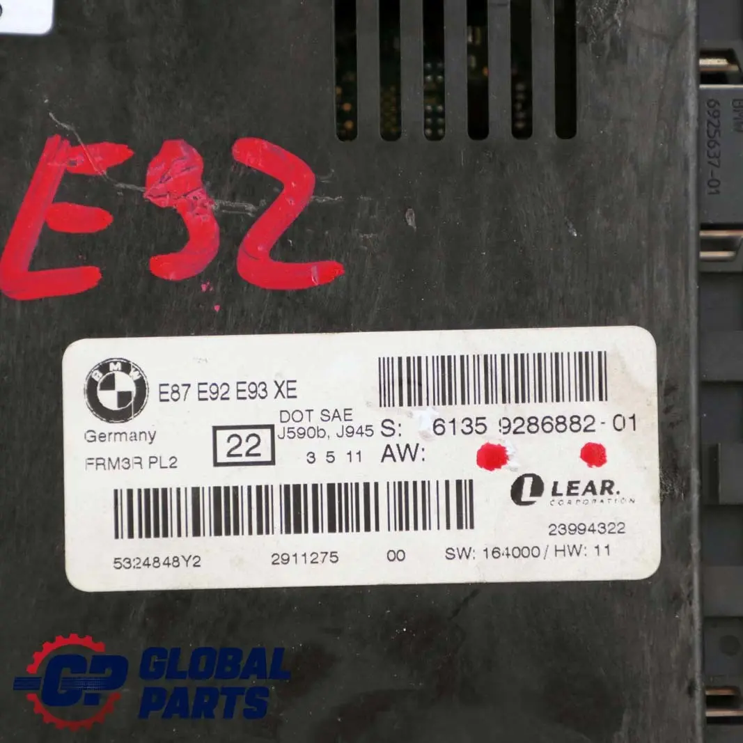 Footwell Xenon Light Control Module Lear FRM3R PL2 to BMW E92 Coupe with Part number 9286882 BMW E92 Coupe Footwell Xenon Light Control Module Lear FRM3R PL2 - SKU 9286882 - Part number 9286882