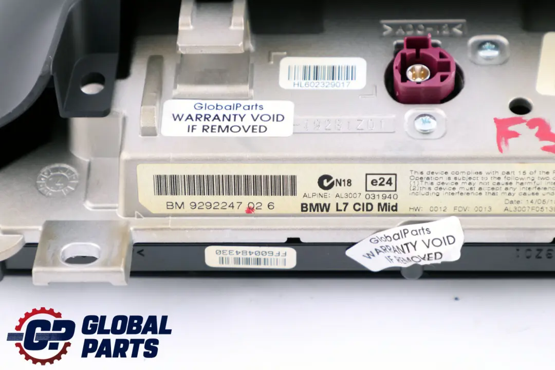  Display Screen 6,5" BMW F30 F31 F32 Dashboard Central Information - SKU 9292247 - Part number 9292247