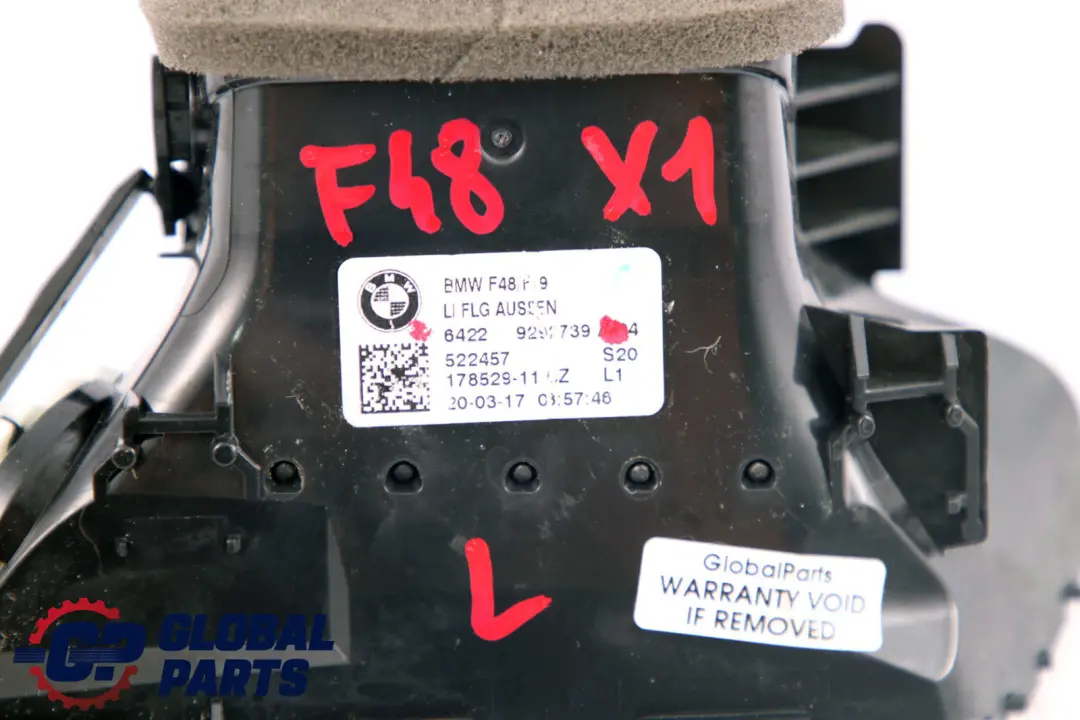 Griglia Di Ventilazione Aria Fresca Condotto Sinistro per BMW X1 F39 X2 F48 con numero di parte 9292739 BMW X1 F39 X2 F48 Griglia Di Ventilazione Aria Fresca Condotto Sinistro - SKU 9292739 - Numero di parte 9292739