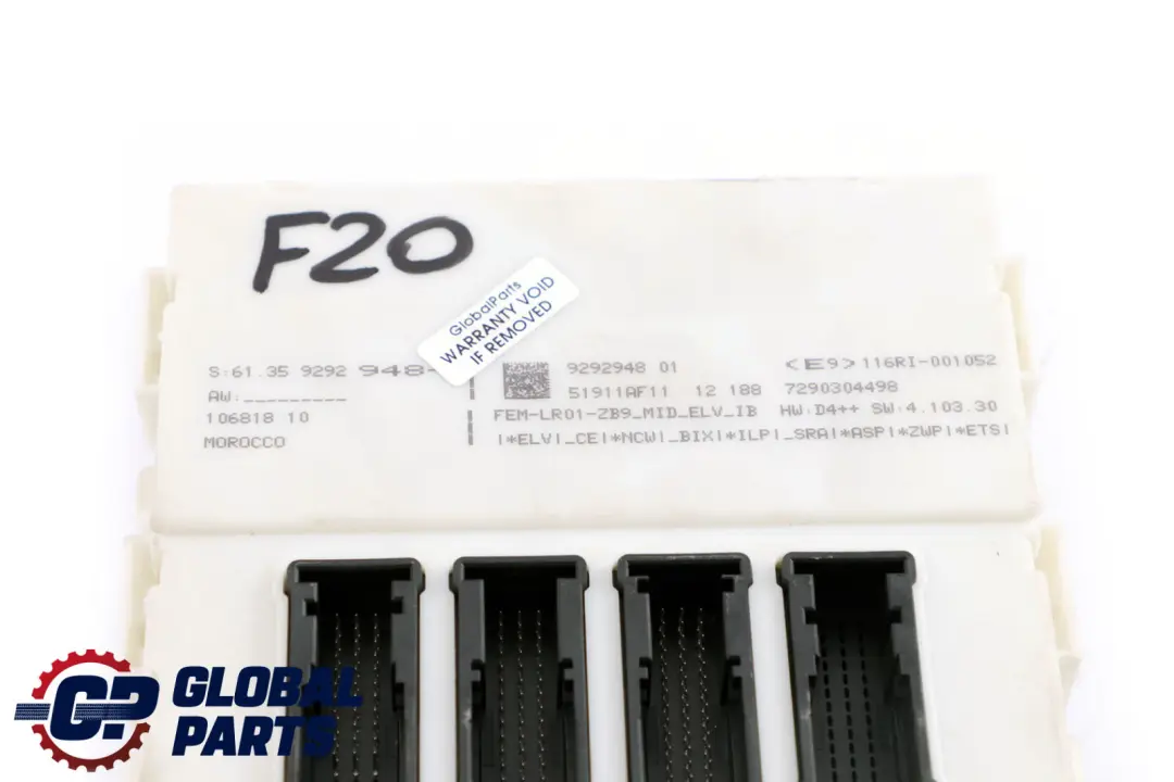 Module Control Unit FEM BMW 1 2 3 4 Series F20 F21 F22 F30 F31 F32 F36 - SKU 9292948 - Part number 9292948