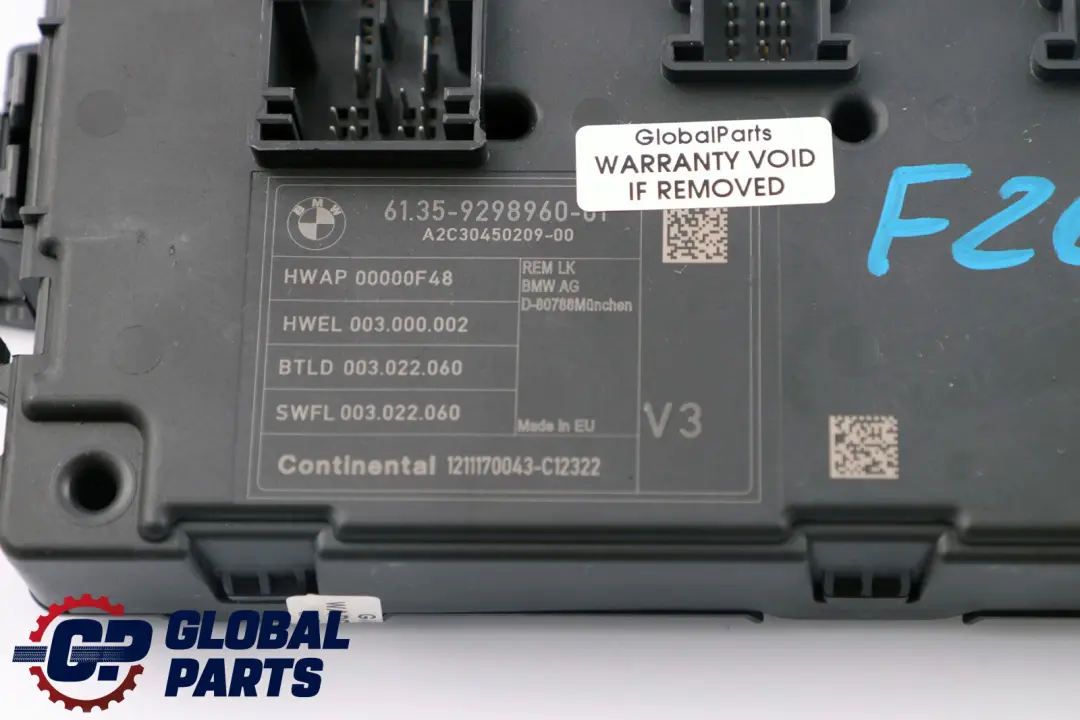 Modulo REM BMW F20 F21 F30 F31 F32 Unità Di Controllo Della Carrozzeria per con numero di parte 9298960 Modulo REM BMW F20 F21 F30 F31 F32 Unità Di Controllo Della Carrozzeria - SKU 9298960 - Numero di parte 9298960