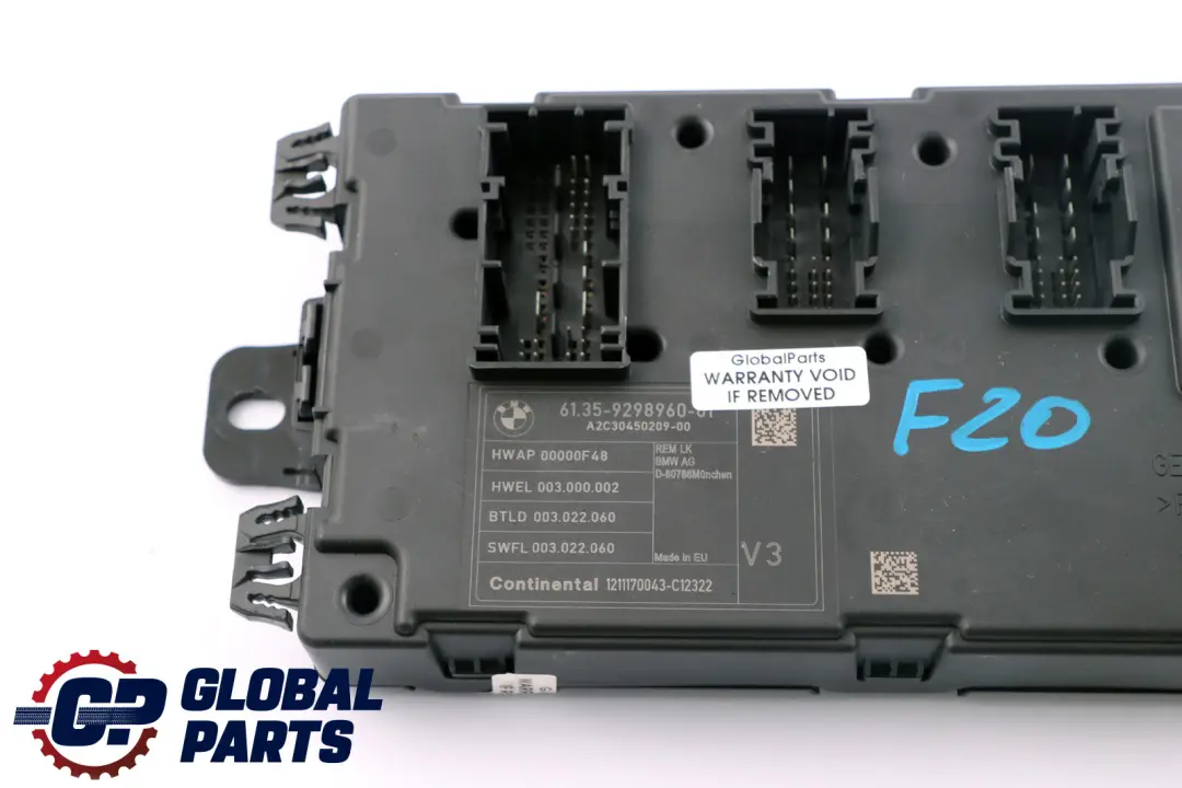 Modulo REM BMW F20 F21 F30 F31 F32 Unità Di Controllo Della Carrozzeria per con numero di parte 9298960 Modulo REM BMW F20 F21 F30 F31 F32 Unità Di Controllo Della Carrozzeria - SKU 9298960 - Numero di parte 9298960