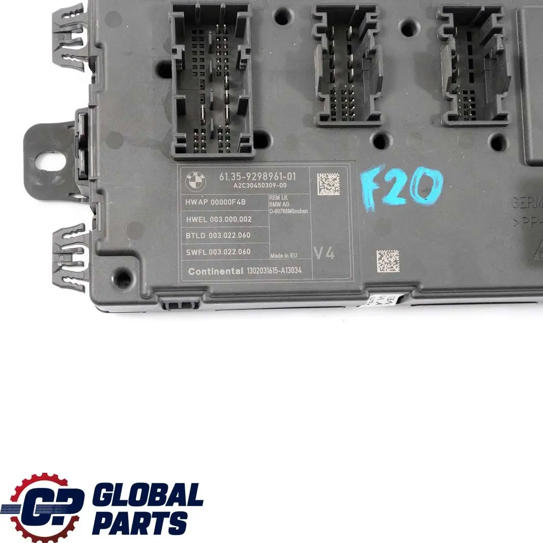 BMW 1 3 4 Series F20 F21 F30 F31 F32 Body Control Unit Module REM - SKU 9298961 - Part number 9298961