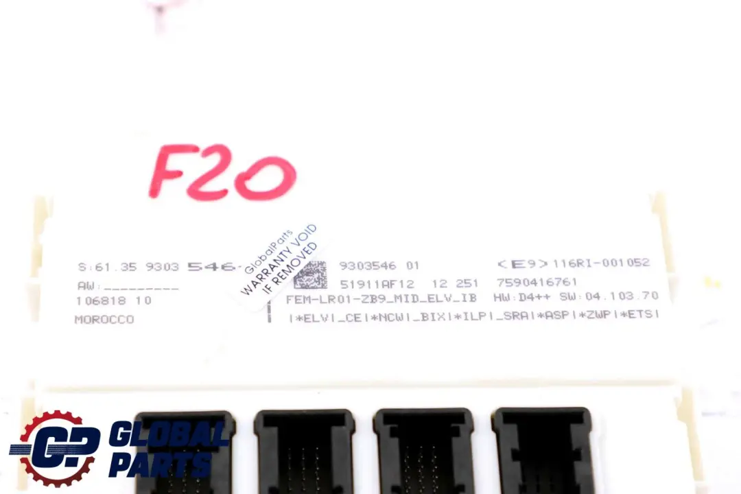 BMW 1 3 5 er F10 F20 F30 F31 Steuergerät FEM Modul - SKU 9303546 - Teilenummer 9303546
