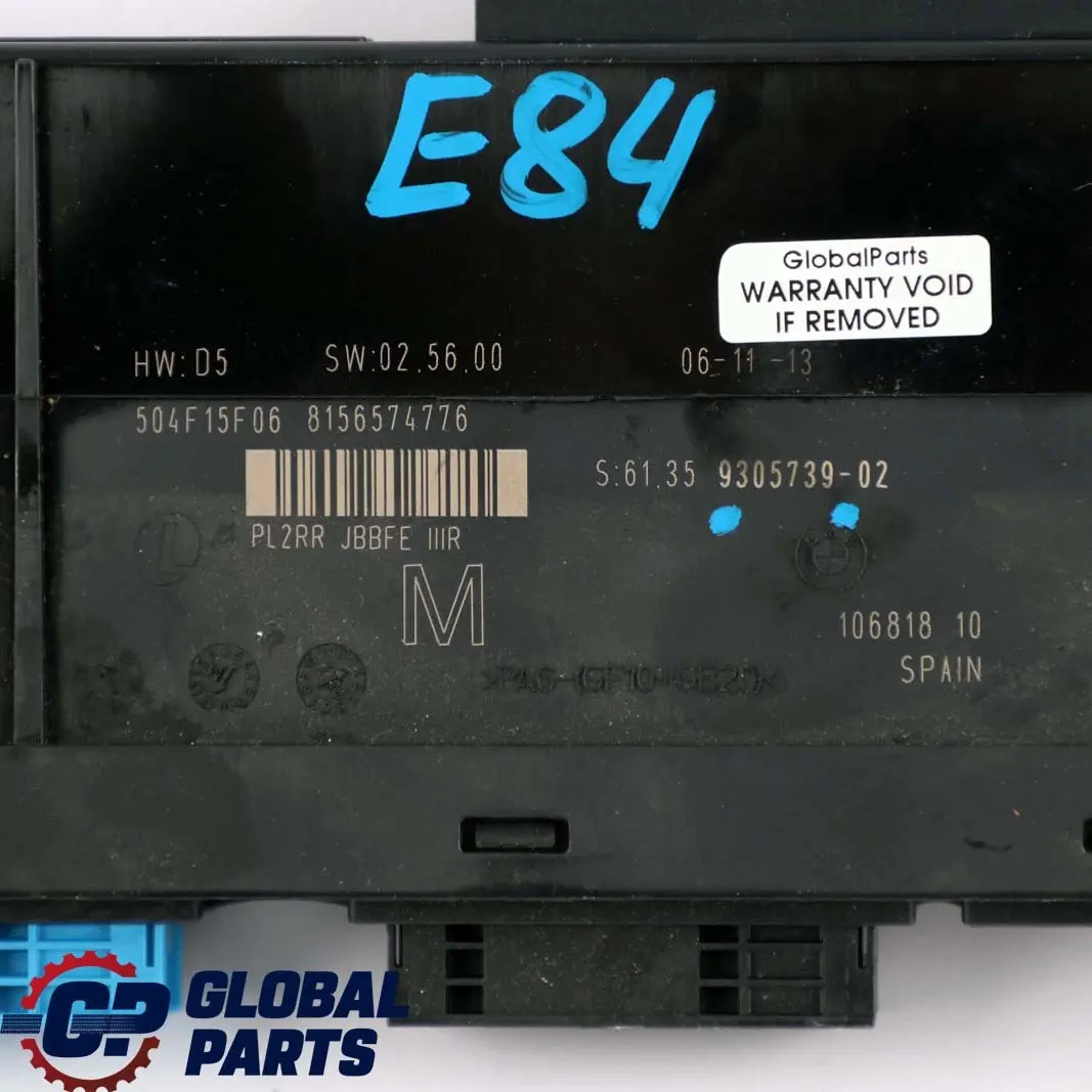 BMW E84 ECU Módulo Control del Cuerpo M PL2RR JBBFE IIIR Caja Conexiones - SKU 9305739 - Número de pieza 9305739