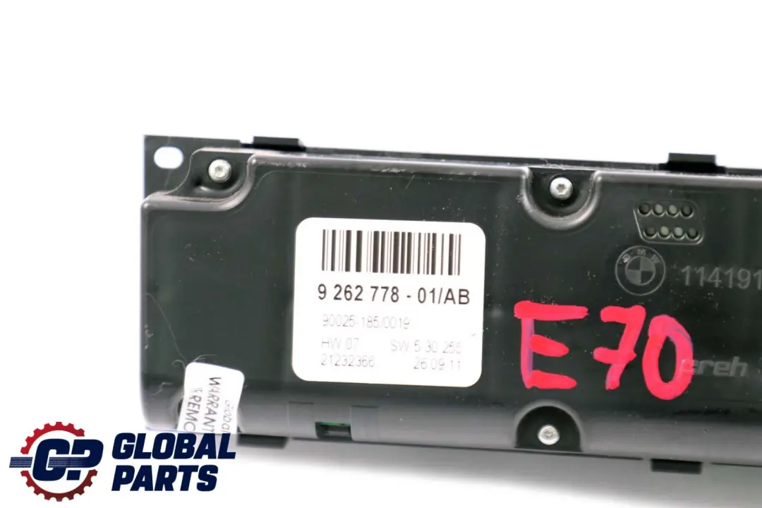 Control Unit Panel Automatic Air Conditioning A/C High to BMW X5 X6 Series E70 E71 with Part number 9262778 BMW X5 X6 Series E70 E71 Control Unit Panel Automatic Air Conditioning A/C High - SKU 9310446 - Part number 9262778