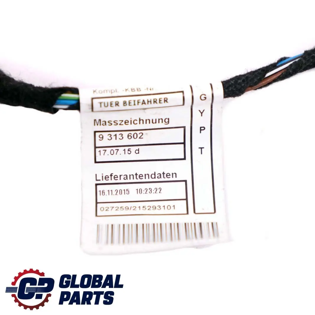 BMW F30 LCI Faisceau Câbles Porte Avant Gauche - SKU 9313636 - Numéro de pièce 9313636