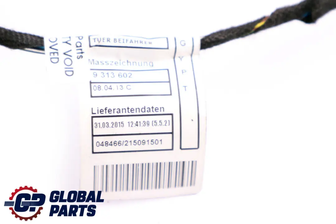 BMW F30 F31 F80 M3 Faisceau De Câbles Avant Passager - SKU 9313638 - Numéro de pièce 9313638