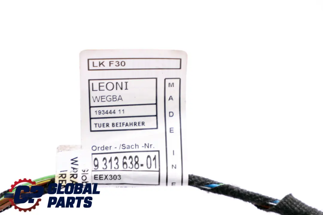 BMW F30 F31 F80 M3 Faisceau De Câbles Avant Passager - SKU 9313638 - Numéro de pièce 9313638