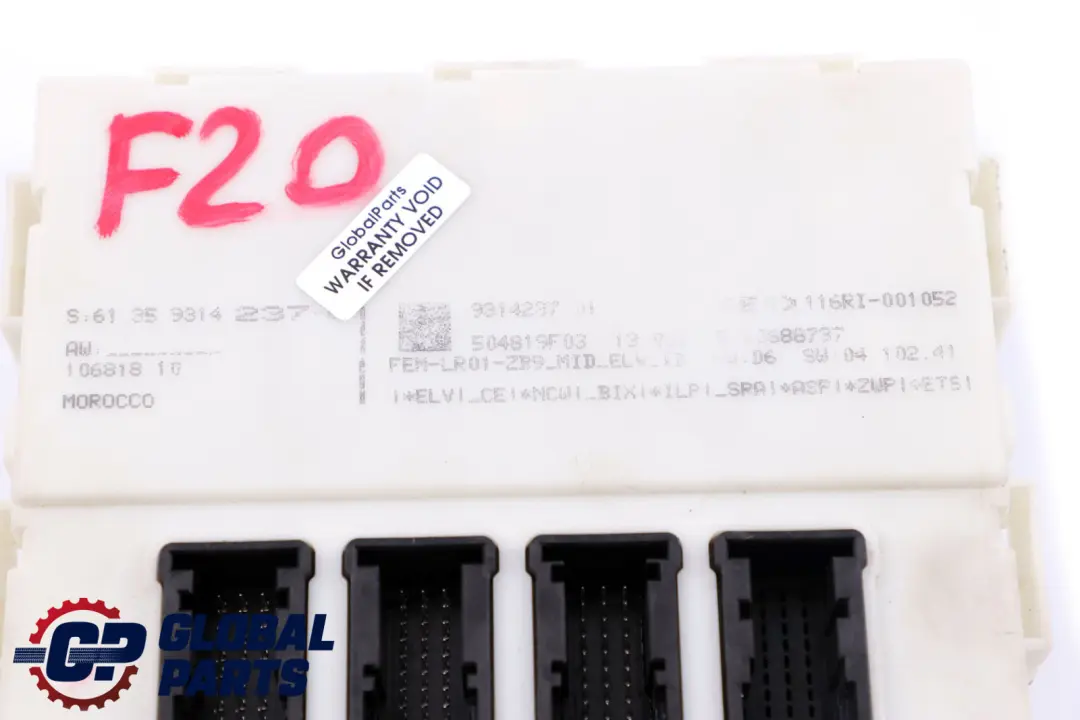 BMW F20 F21 F22 F30 F31 F32 F36 Módulo Unidad de Control FEM - SKU 9314237 - Número de pieza 9314237