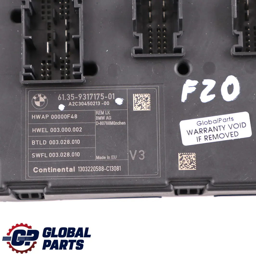 BMW F20 F21 F30 F31 F32 Body Control Unit Module REM - SKU 9317175 - Part number 9317175