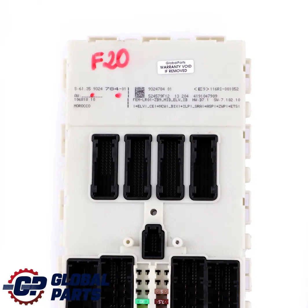 Módulo Unidad Control FEM para BMW F20 F21 F22 F30 F31 F32 F36 con número de pieza 9324784 BMW F20 F21 F22 F30 F31 F32 F36 Módulo Unidad Control FEM - SKU 9324784 - Número de pieza 9324784