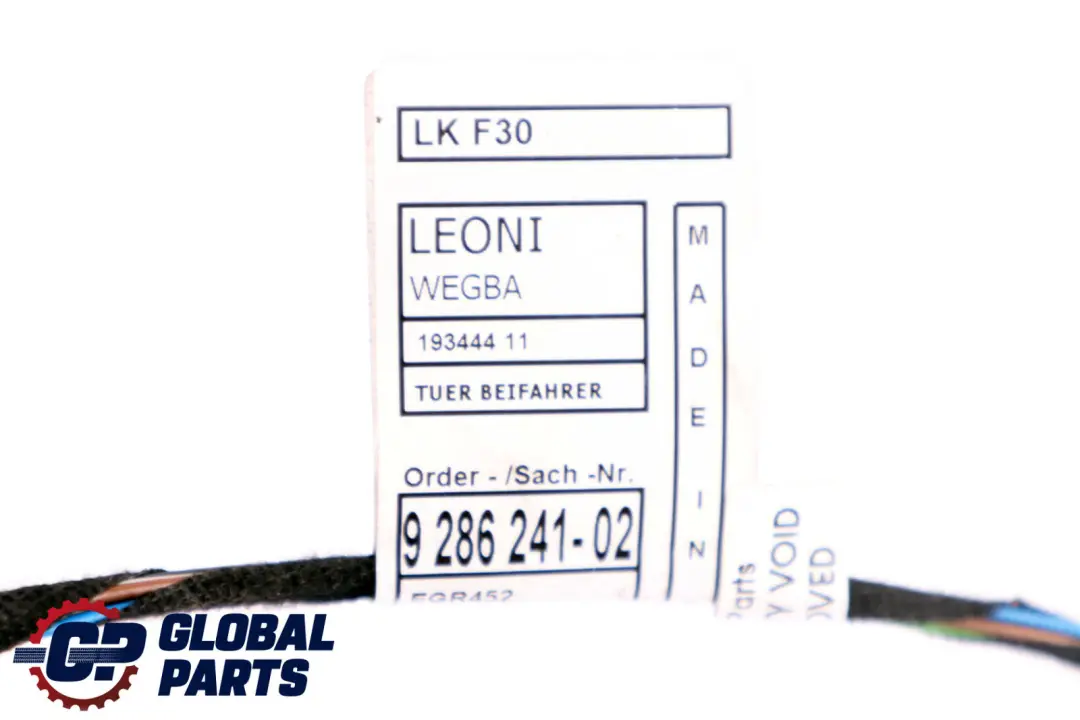 Cablage Passager Loom Front Door Cables Harness 9286241 pour BMW F30 F31 à propos du numéro de pièce 9326437 BMW F30 F31 Cablage Passager Loom Front Door Cables Harness 9286241 - SKU 9326437 - Numéro de pièce 9326437