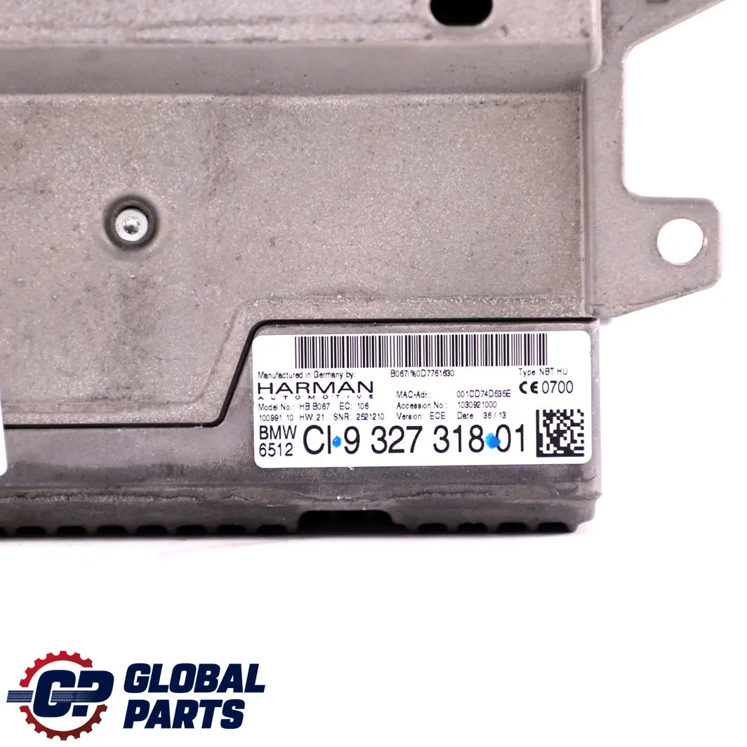 BMW 1 2 3 4 5 F10 F20 F22 F30 F32 Navigation Sat Nav DAB Head Unit High - SKU 9327318 - Part number 9327318