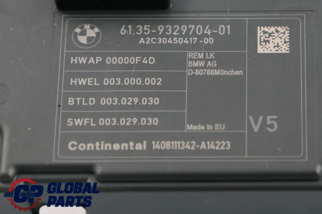 Módulo unidad control de la carrocería REM para BMW 1 3 4 F20 F21 F30 F31 F32 con número de pieza 9329704 BMW 1 3 4 F20 F21 F30 F31 F32 Módulo unidad control de la carrocería REM - SKU 9329704 - Número de pieza 9329704