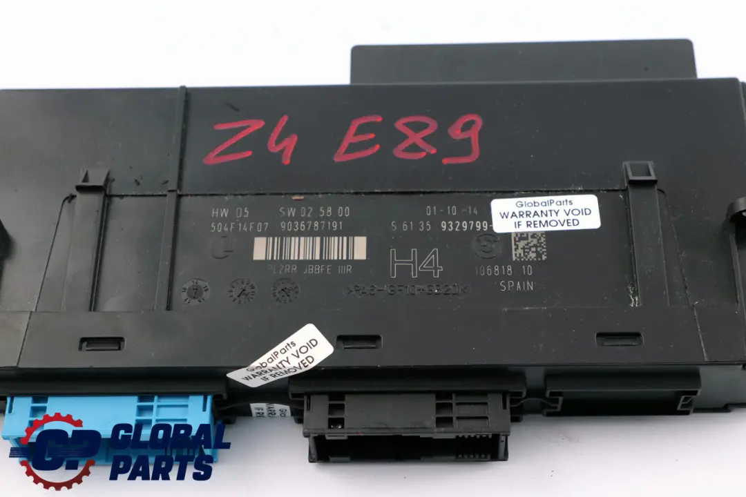 Ecu Karosserie Modul H4 Steuergeraet 6135 für BMW Z4 E89 mit Teilenummer 9329799 BMW Z4 E89 Ecu Karosserie Modul H4 Steuergeraet 6135 - SKU 9329799 - Teilenummer 9329799