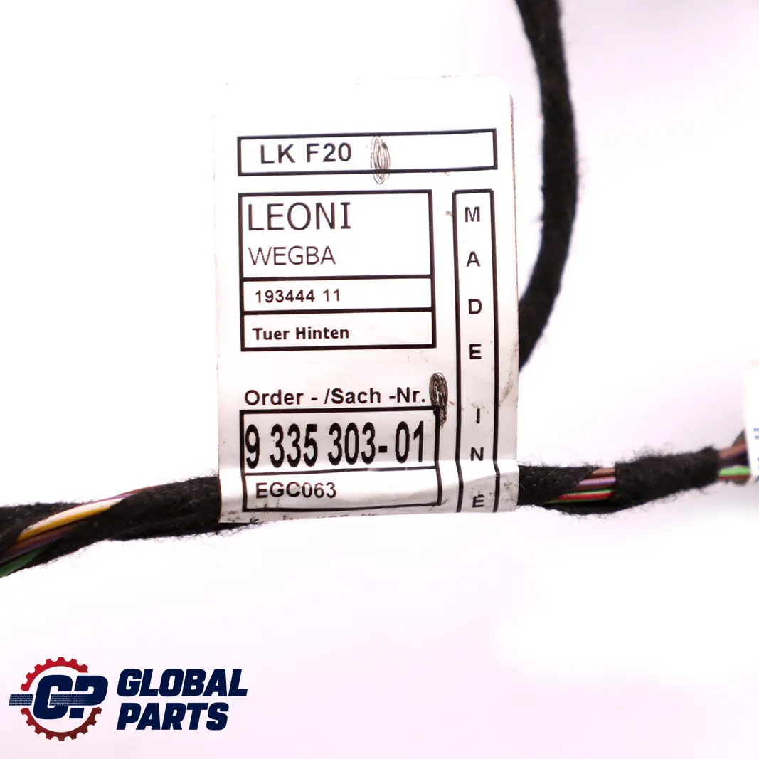 BMW F20 Trasera Izquierda Derecha N/ Cableado Arn?s Puerta Loom - SKU 9335303 - Número de pieza 9335303