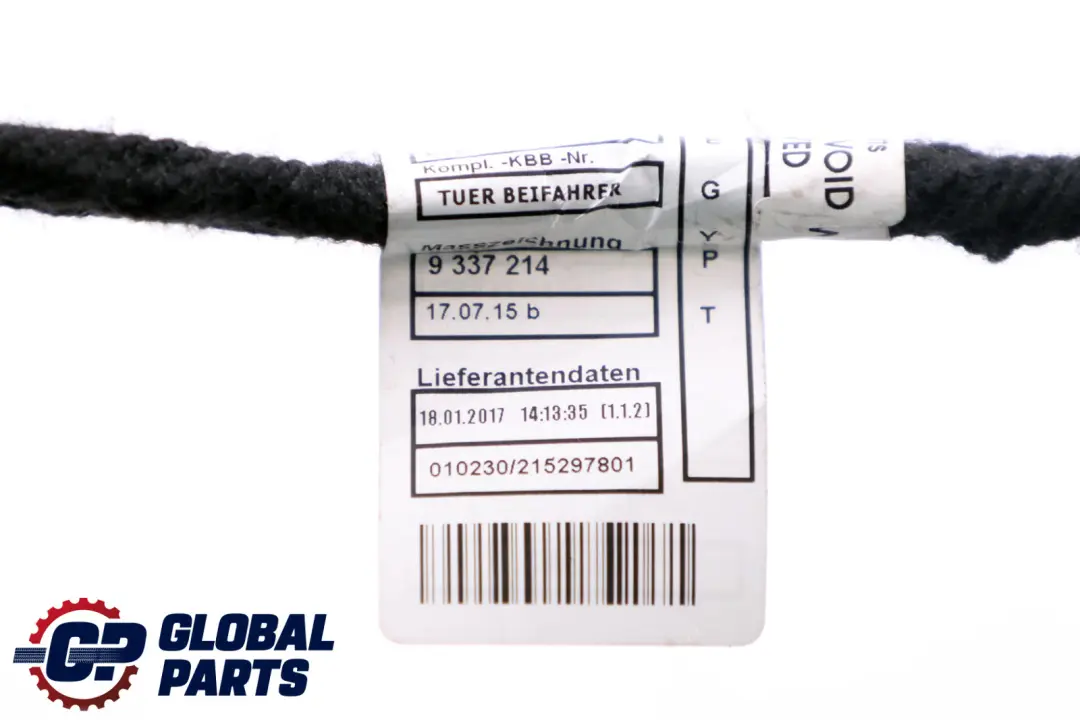 Wiring Loom Front Door Cable Passenger Side BMW 3 Series F32 F82 M4 - SKU 9337219 - Part number 9337221