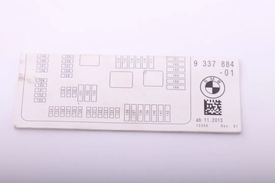 BMW F20 F21 F30 F80 Skrzynka Bezpieczników Schemat - SKU 9337884 - Numer Części 9337884