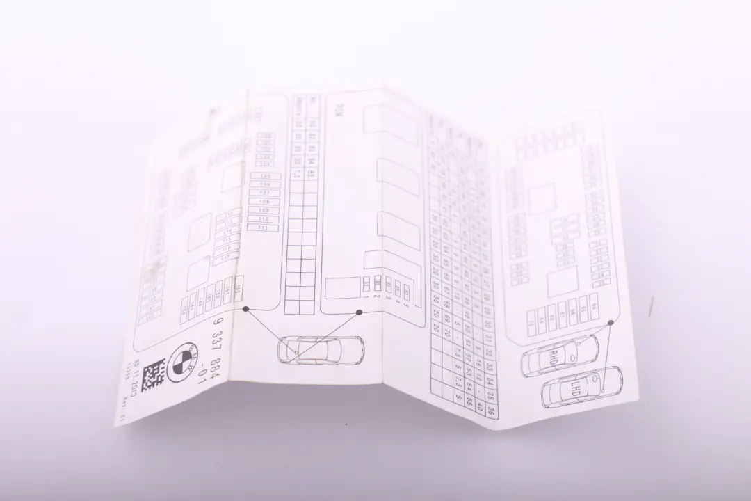 BMW F20 F21 F30 F80 Fuse Distribution Box Karte Gruppierung - SKU 9337884 - Teilenummer 9337884