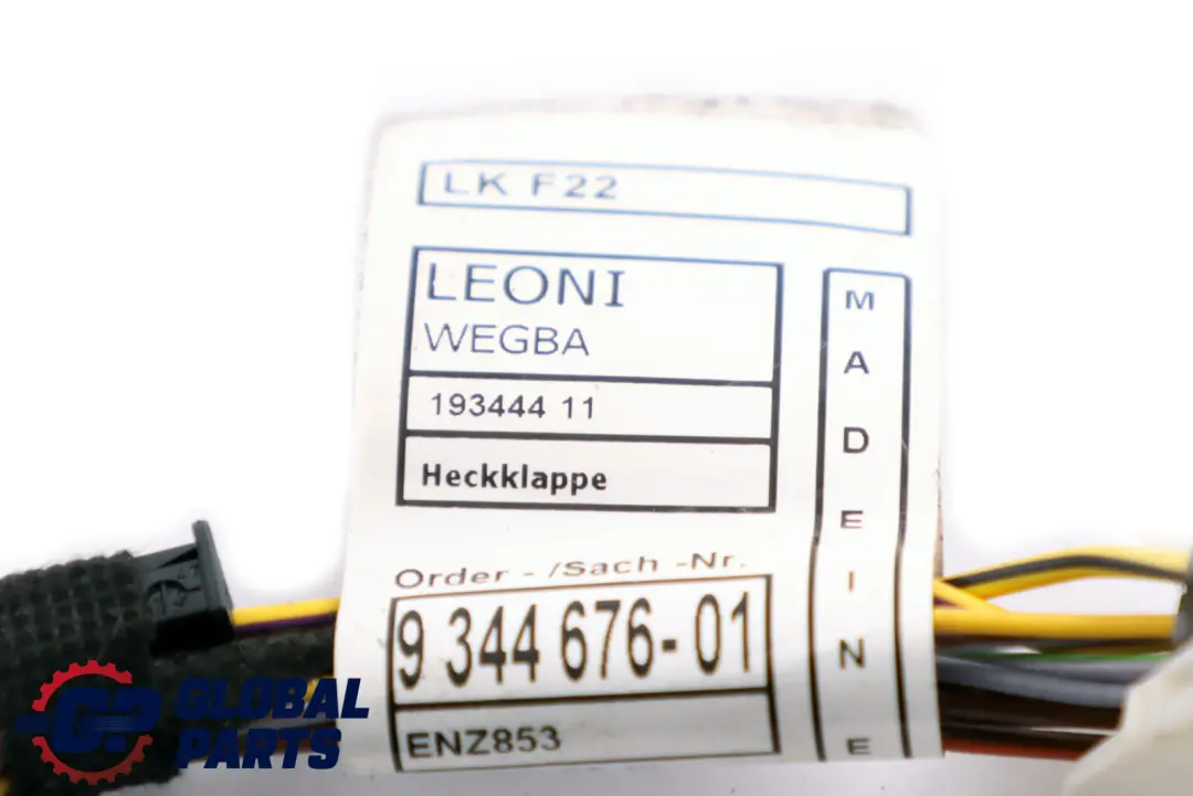 BMW 2 3 Series F22 F80 M3 F82 M4 Wiring Loom Harness Rear Trunk Lid - SKU 9344677 - Part number 9344677