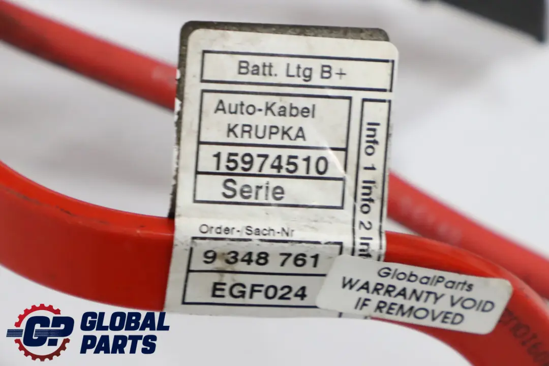 BMW 1 2 Series F20 F21 F22 LCI Battery Cable Lead Positive Underfloor - SKU 9348761 - Part number 9348761