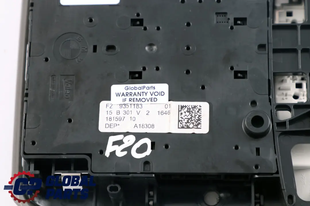 Interruptor techo interior gris para BMW F20 F21 F22 F23 con número de pieza 9351183 BMW F20 F21 F22 F23 Interruptor techo interior gris - SKU 9351183 - Número de pieza 9351183