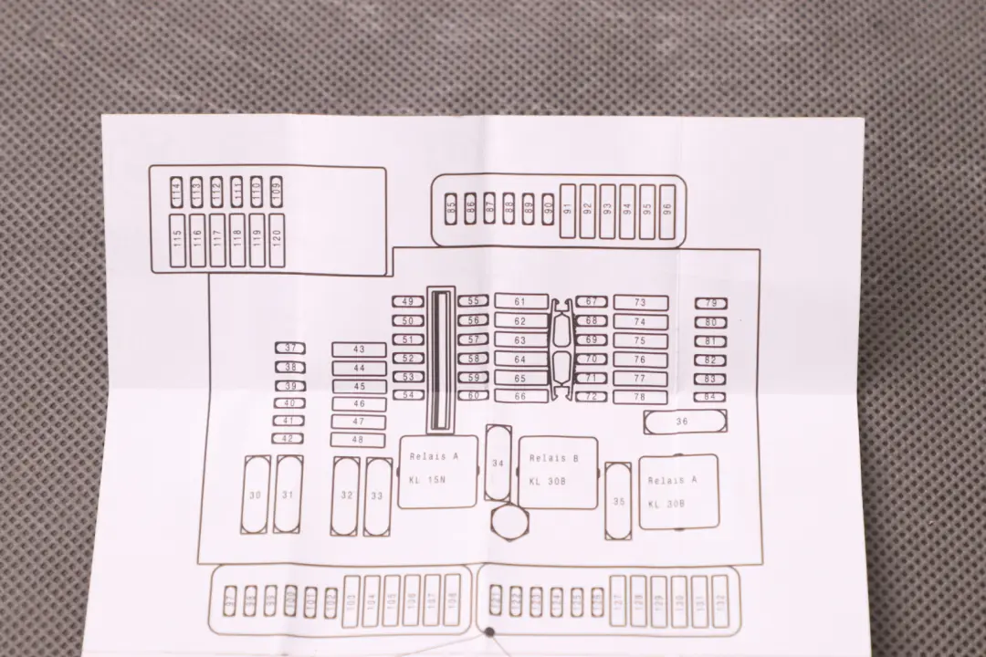 Mini Cooper F55 F56 F57 Karte Sicherungsbelegung - SKU 9352171 - Teilenummer 9352171