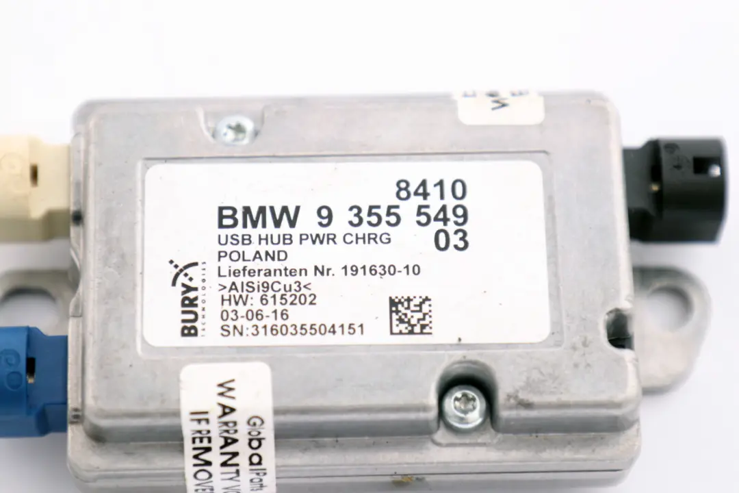 BMW 1 2 3 4 Series F20 F22 F21 F30 F32 LCI ECU Módulo concentrador USB - SKU 9355549 - Número de pieza 9355549