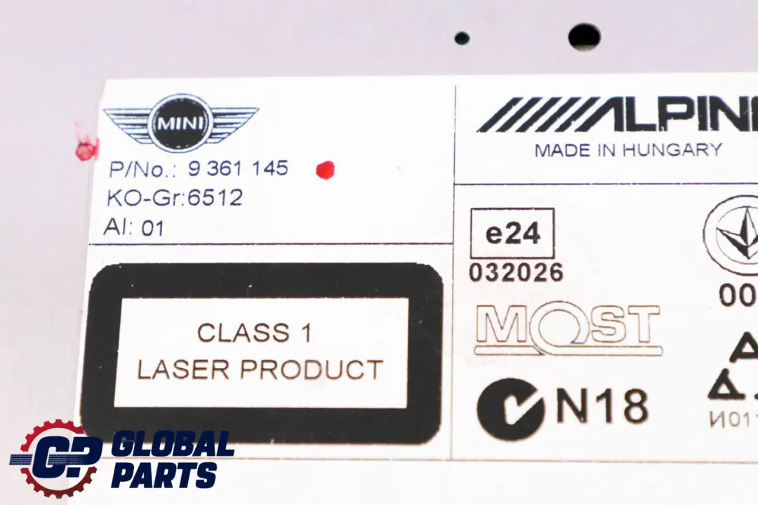 Mini One R55 R56 R57 LCI R58 R59 CHAMP 2 Nawigacja Czytnik Radio CD - SKU 9361145 - Numer Części 3457441
