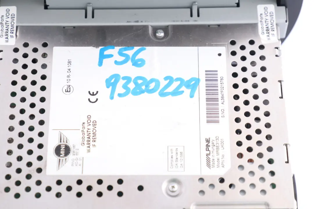 Mini F54 F55 F56 F60 Radio Basic CD Player Head Unit Alpine - SKU 9361661 - Part number 9361661