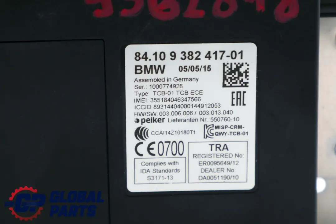 BMW 1 3 Series F20 F21 F30 F31 Bluetooth Teleservices GPS Telematics Module - SKU 9362848 - Part number 9362848