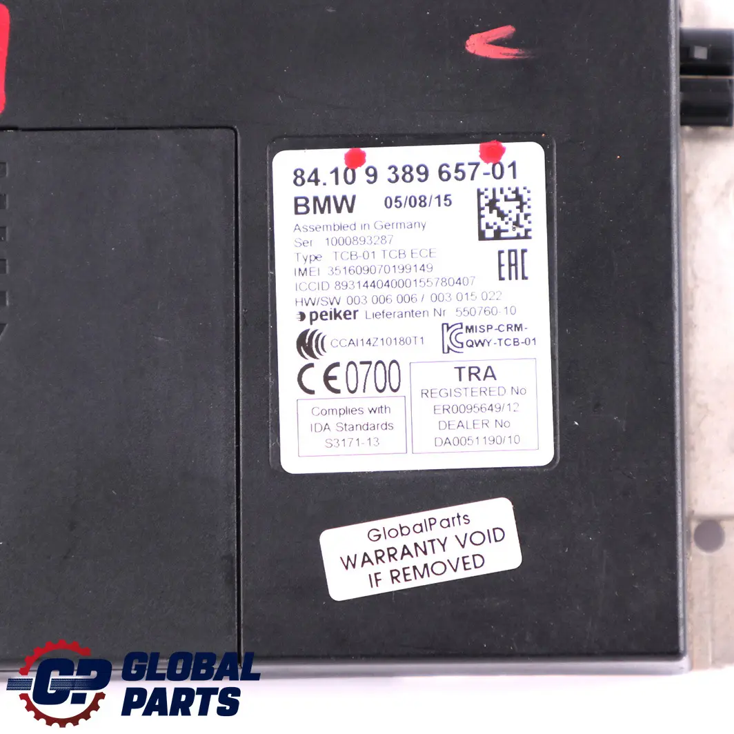 Bluetooth Teleservices GPS Telematics Module to BMW 1 3 Series F20 F21 F30 F31 with Part number 9362848 BMW 1 3 Series F20 F21 F30 F31 Bluetooth Teleservices GPS Telematics Module - SKU 9362848 - Part number 9362848