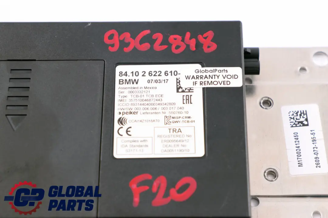 *BMW 1 2 3 er F20 F21 F22 F30 F31 Telematik Steuergerät Modul GPS Bluetooth - SKU 9362848 - Teilenummer 9362848
