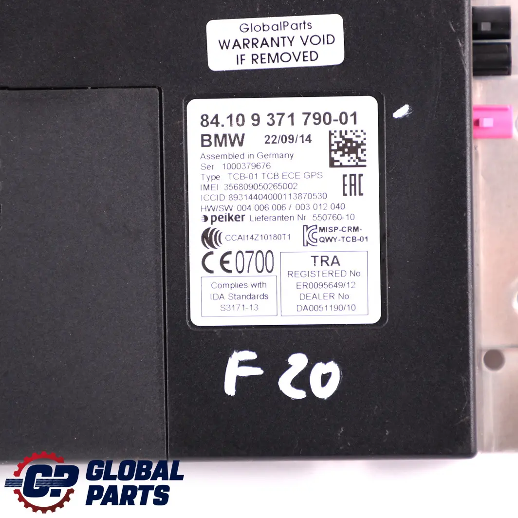 BMW F20 F21 F30 Telematiksteuerger?t Telematica Controllo Unita - SKU 9371790 - Numero di parte 9371790