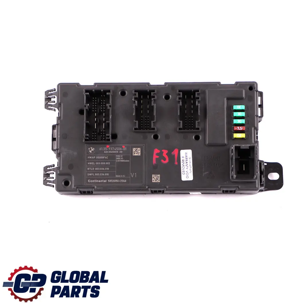  Unidad De Control De Carrocería BMW F20 F21 F30 F31 F32 Módulo REM - SKU 9374506 - Número de pieza 9374506