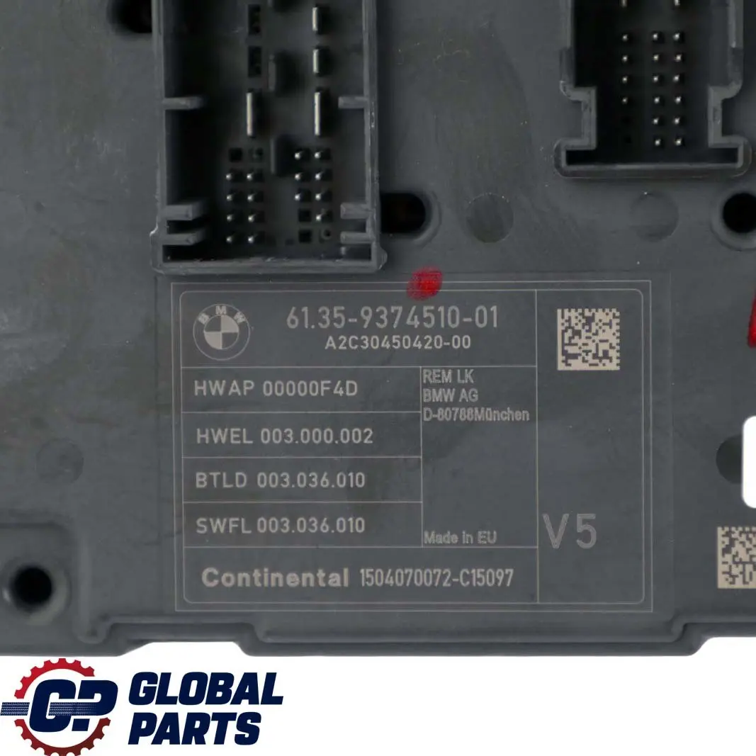 BMW 1 3 4 Series F20 F21 F30 F31 F32 Body Control Unit Module REM - SKU 9374510 - Part number 9374510