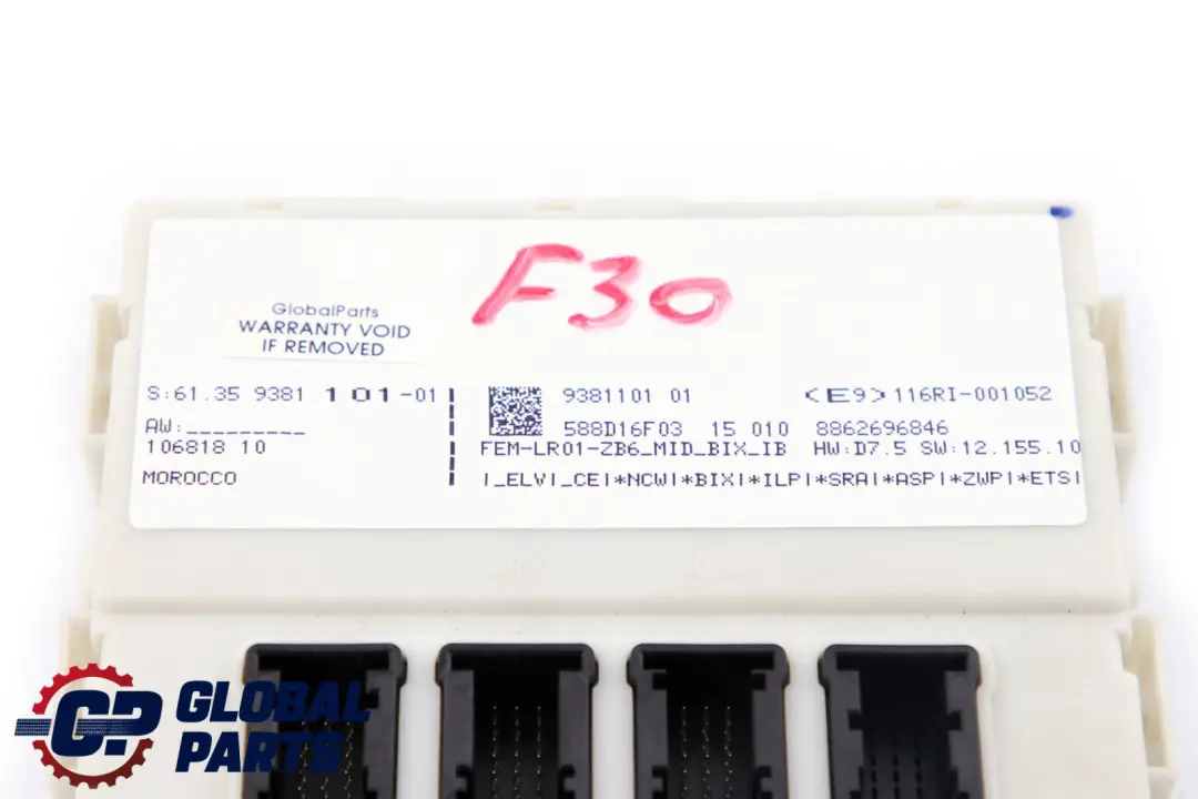 BMW F20 F21 F22 F30 F31 F32 F36 Modul Steuergerät FEM - SKU 9381101 - Teilenummer 9381101
